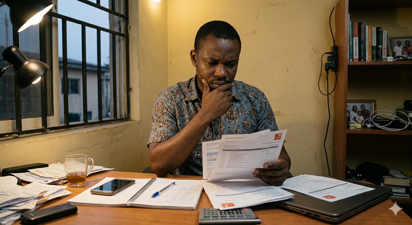 A Nigerian professional reflecting on personal finances and the journey toward financial freedom